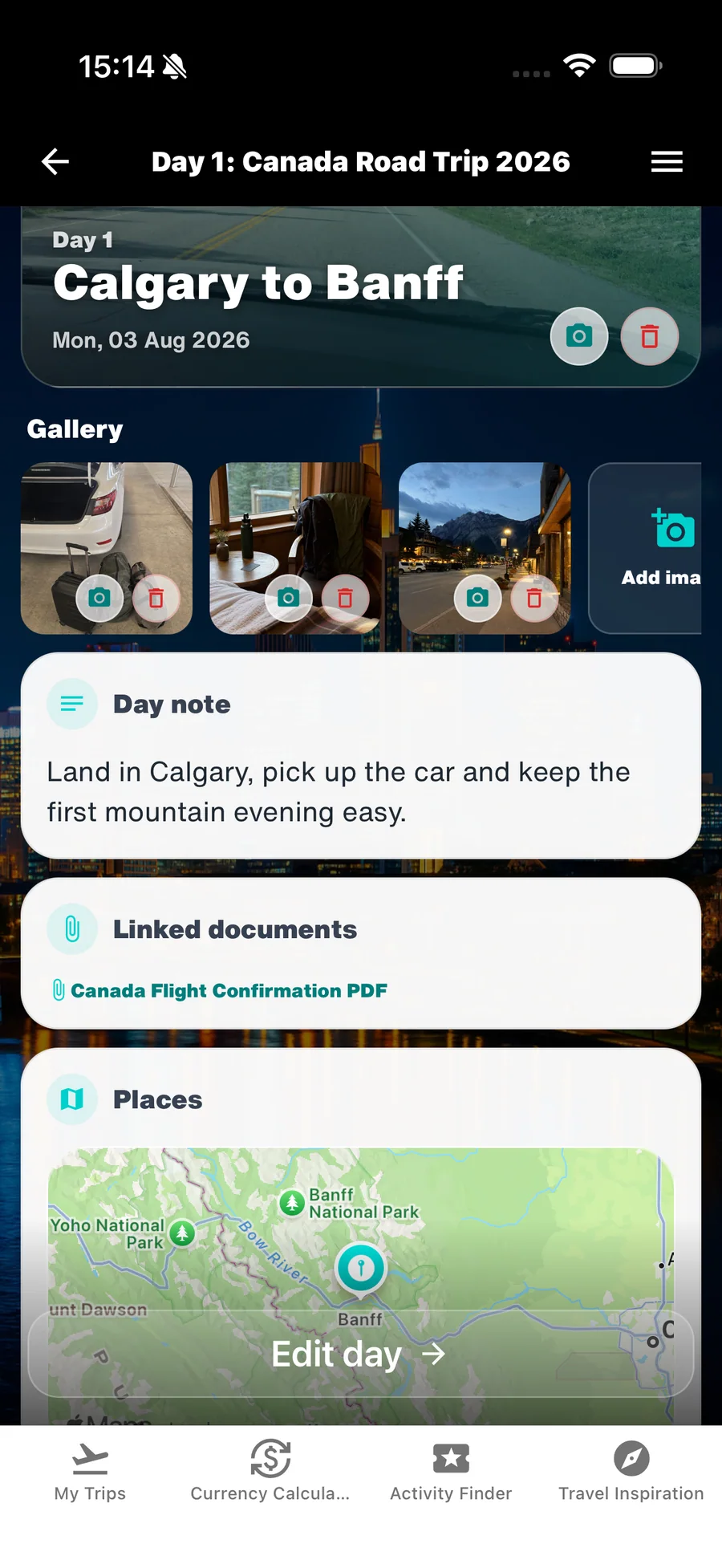 WanderSpend rich notes connected with trip planning