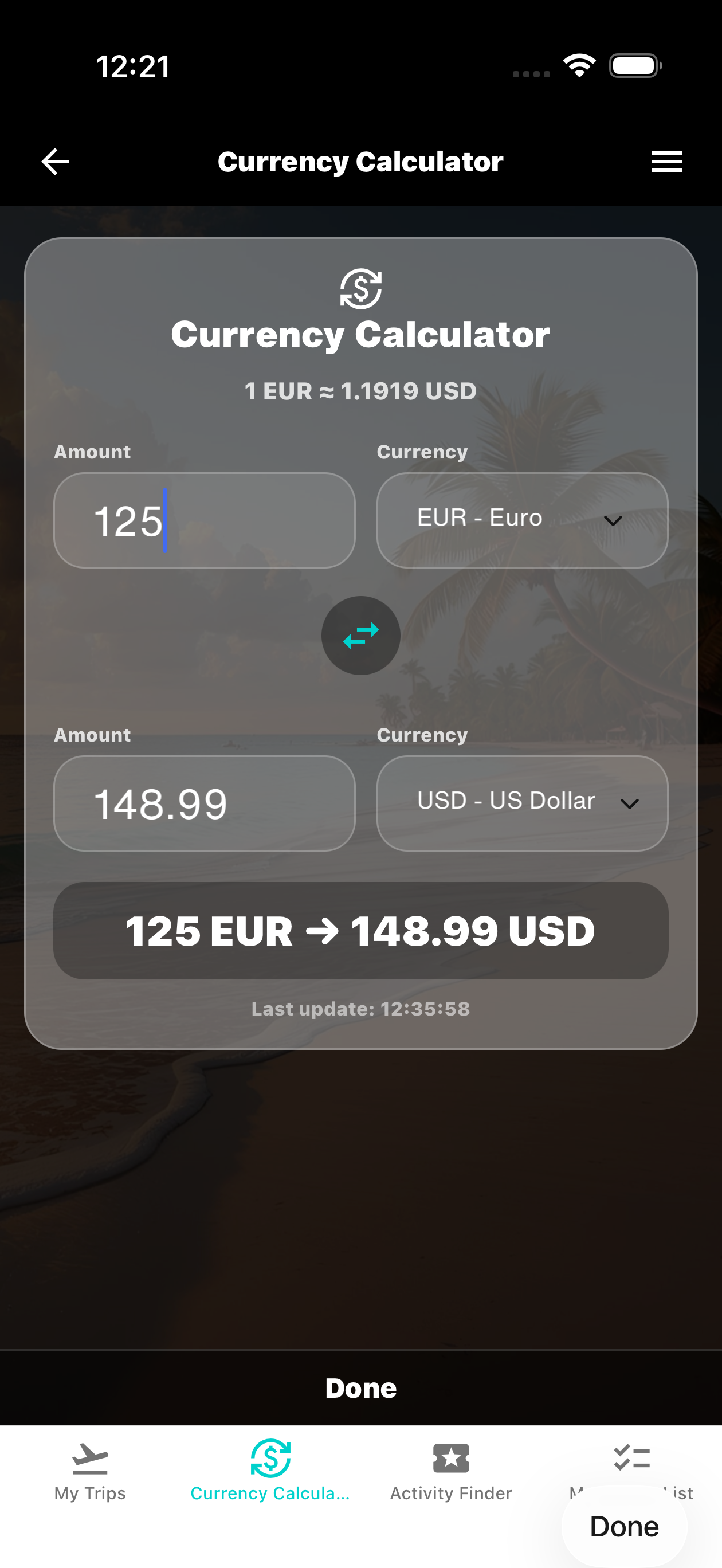 Currency calculator